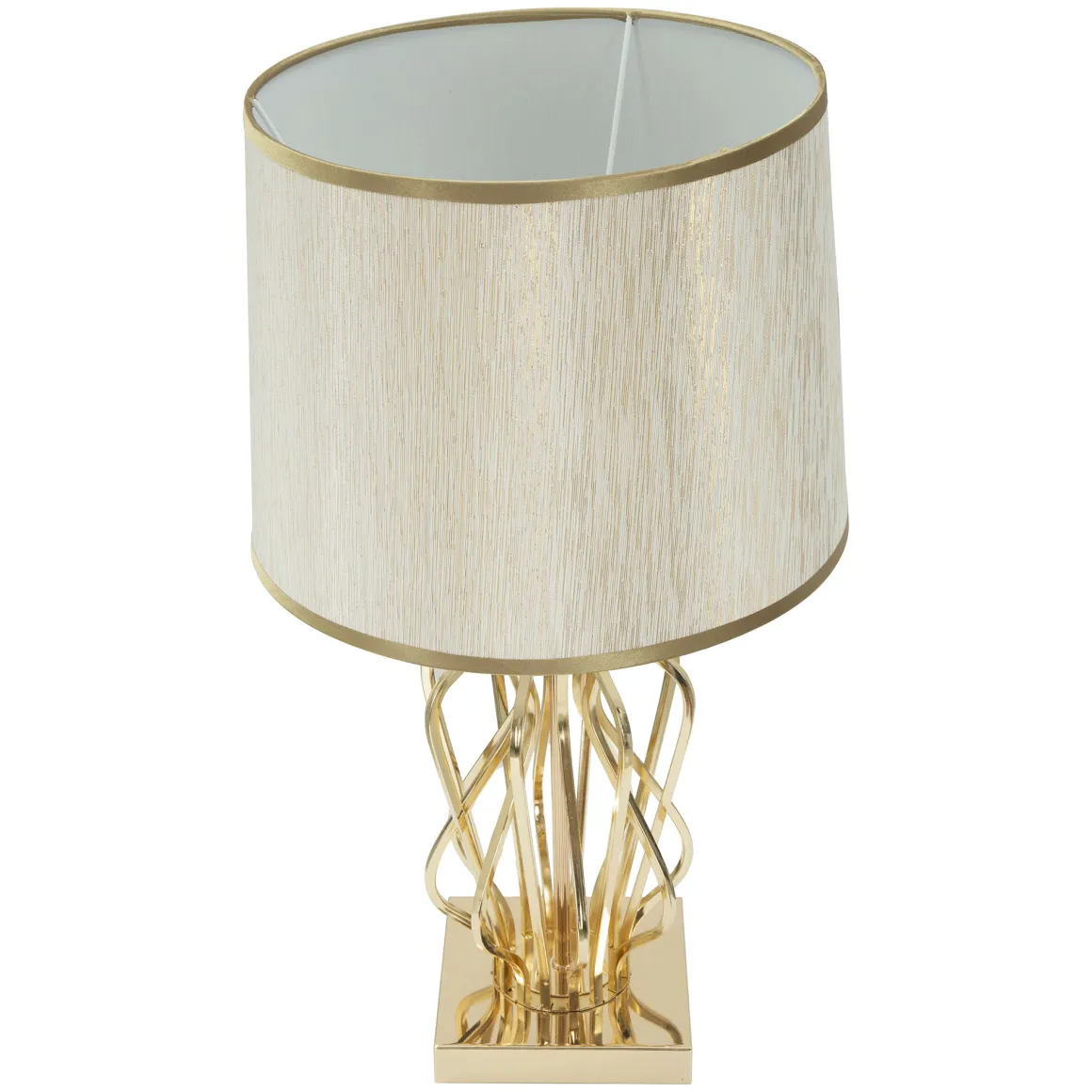 Lampada da Tavolo Bianco Crema oro Necessaria 1 Lampadina Attacco e27, Paralume - Sigiri