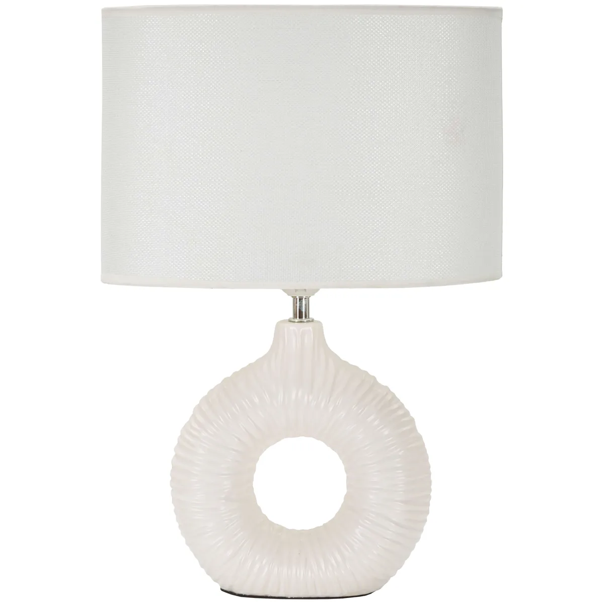 Lampade Da Tavolo > Dmora Lampada da Tavolo Necessaria 1 Lampadina Attacco e14, Paralume - Mirny Bianco