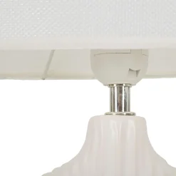 Lampade Da Tavolo > Dmora Lampada da Tavolo Necessaria 1 Lampadina Attacco e14, Paralume - Mirny Bianco