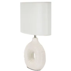 Lampade Da Tavolo > Dmora Lampada da Tavolo Necessaria 1 Lampadina Attacco e14, Paralume - Mirny Bianco
