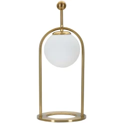 Lampada da Tavolo Bianco Opaco oro Necessaria 1 Lampadina Attacco e14, Interruttore Manuale - Andong