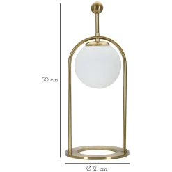 Lampada da Tavolo Bianco Opaco oro Necessaria 1 Lampadina Attacco e14, Interruttore Manuale - Andong