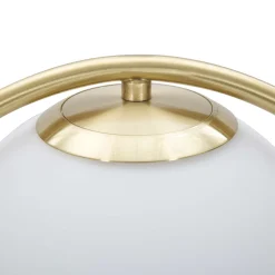 Lampade Da Tavolo > Dmora Lampada da Tavolo Bianco oro Necessaria 1 Lampadina Attacco e14, Interruttore Manuale - Basomo Oro, Bianco