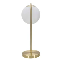 Lampade Da Tavolo > Dmora Lampada da Tavolo Bianco oro Necessaria 1 Lampadina Attacco e14, Interruttore Manuale - Basomo Oro, Bianco