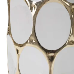 Lampada da Tavolo Bianco oro Necessaria 1 Lampadina Attacco e27, Paralume - Badani