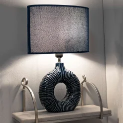 Lampade Da Tavolo > Dmora Lampada da Tavolo Necessaria 1 Lampadina Attacco e14, Paralume - Mirny Blu