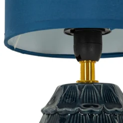 Lampada da Tavolo blu oro Necessaria 1 Lampadina Attacco e14, Paralume - Talkee