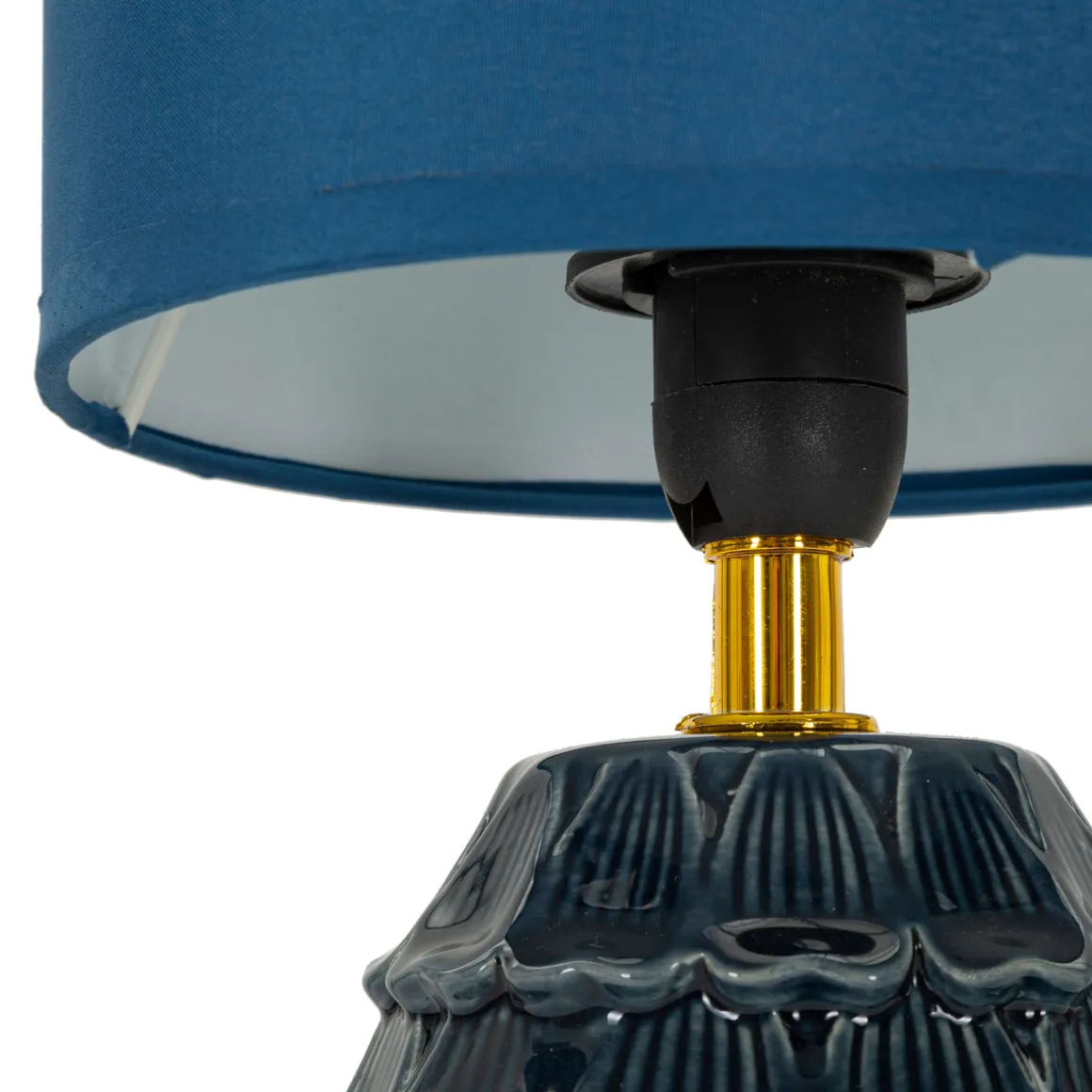 Lampada da Tavolo blu oro Necessaria 1 Lampadina Attacco e14, Paralume - Talkee