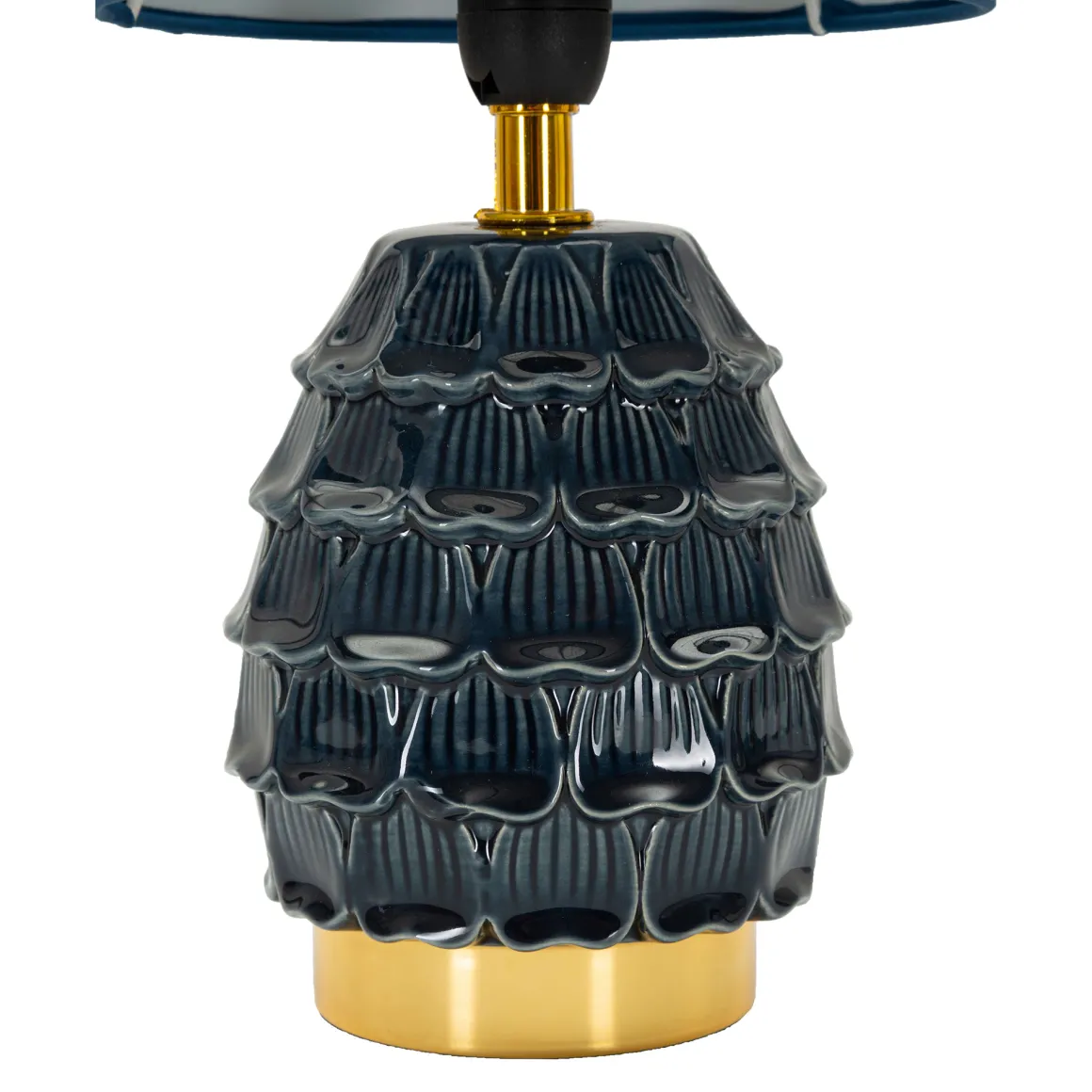 Lampada da Tavolo blu oro Necessaria 1 Lampadina Attacco e14, Paralume - Talkee