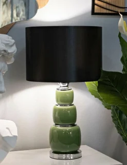 Lampade Da Tavolo > Dmora Lampada da tavolo Castino, 33x33 h57 cm, Bianco e Grigio Grigio, Bianco