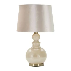 Lampada da tavolo Casto, 38x38 h61 cm, Bianco perla