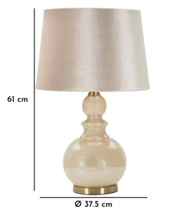 Lampada da tavolo Casto, 38x38 h61 cm, Bianco perla