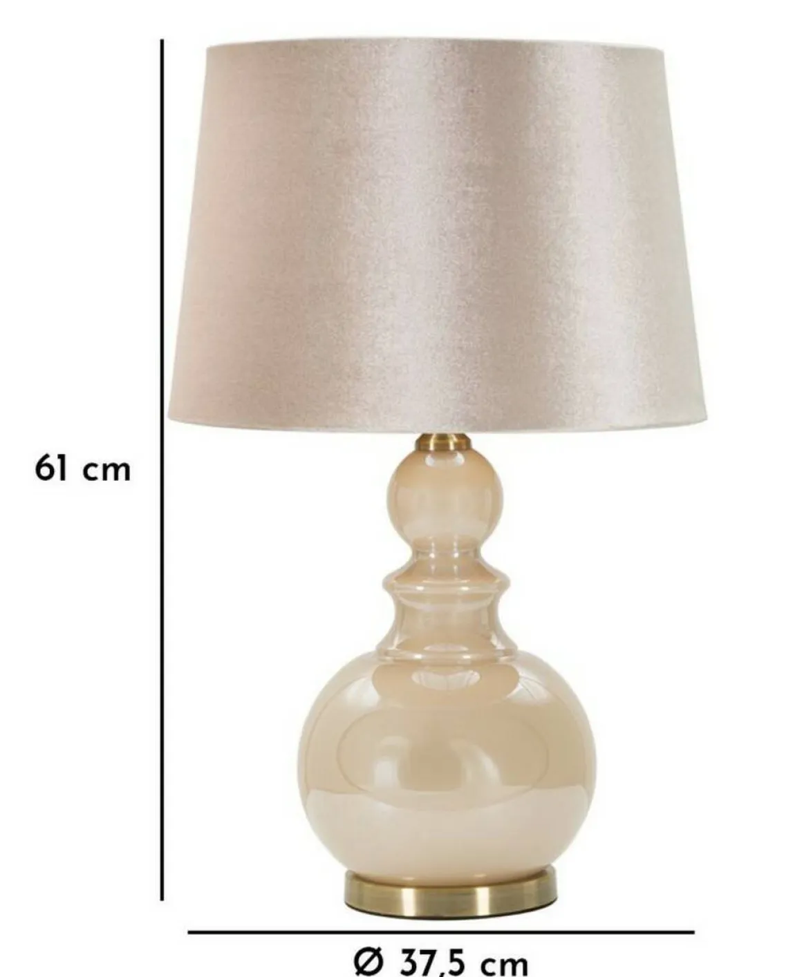 Lampada da tavolo Casto, 38x38 h61 cm, Bianco perla