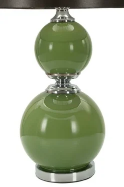 Lampada da tavolo Falletto, 38x38 h65 cm, Verde e Grigio