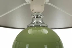 Lampada da tavolo Falletto, 38x38 h65 cm, Verde e Grigio