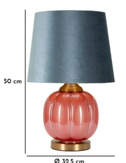 Lampade Da Tavolo > Dmora Lampada da tavolo Fibocchi, 33x33 h50 cm, Rosso e Blu Blu, Rosso