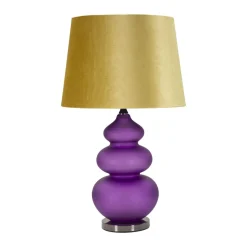 Lampada da tavolo Genovesi, 40x40 h70 cm, Viola e Giallo