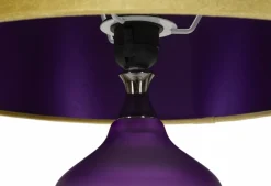 Lampada da tavolo Genovesi, 40x40 h70 cm, Viola e Giallo