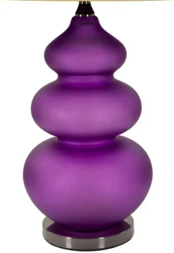 Lampada da tavolo Genovesi, 40x40 h70 cm, Viola e Giallo