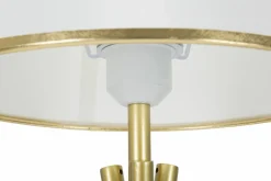 Lampade Da Tavolo > Dmora Lampada da tavolo Gongbi, 28x28 h57 cm, Bianco e Oro Oro, Bianco