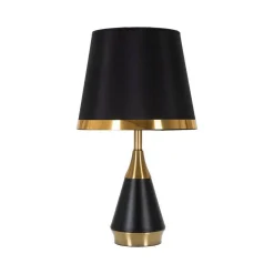 Lampada da tavolo Grattage, 28x28 h50 cm, Nero e Oro