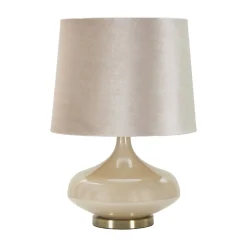 Lampade Da Tavolo > Dmora Lampada da tavolo Greci, 35x35 h51 cm, perla Bianco
