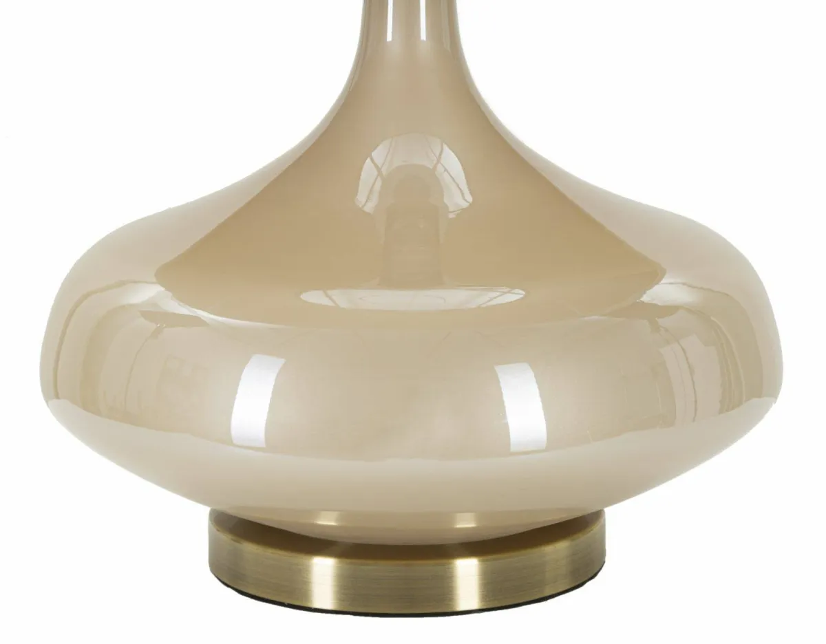 Lampade Da Tavolo > Dmora Lampada da tavolo Greci, 35x35 h51 cm, perla Bianco