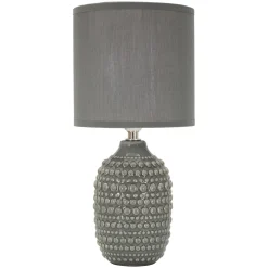 Lampade Da Tavolo > Dmora Lampada da Tavolo Necessaria 1 Lampadina Attacco e14, Paralume - Bethel Grigio