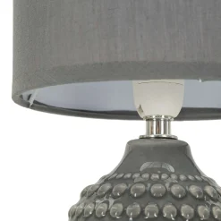 Lampade Da Tavolo > Dmora Lampada da Tavolo Necessaria 1 Lampadina Attacco e14, Paralume - Bethel Grigio