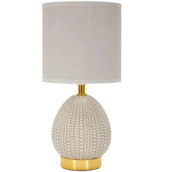 Lampada da Tavolo Grigio Tortora oro Necessaria 1 Lampadina Attacco e14, Paralume - Yakuta