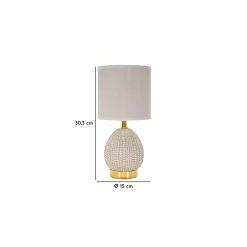 Lampada da Tavolo Grigio Tortora oro Necessaria 1 Lampadina Attacco e14, Paralume - Yakuta