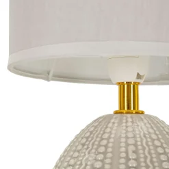 Lampada da Tavolo Grigio Tortora oro Necessaria 1 Lampadina Attacco e14, Paralume - Yakuta