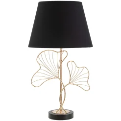 Lampade Da Tavolo > Dmora Lampada da Tavolo Nero oro Necessaria 1 Lampadina Attacco e27, Paralume - Hida Oro, Nero