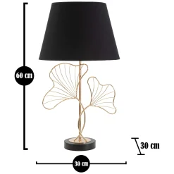 Lampade Da Tavolo > Dmora Lampada da Tavolo Nero oro Necessaria 1 Lampadina Attacco e27, Paralume - Hida Oro, Nero