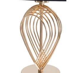 Lampada da Tavolo Nero oro Necessaria 1 Lampadina Attacco e27, Paralume - Nikko