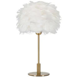 Lampada da Tavolo oro Bianco Necessaria 1 Lampadina Attacco e27, Paralume - Bala