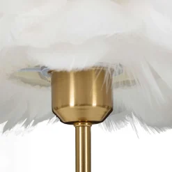 Lampada da Tavolo oro Bianco Necessaria 1 Lampadina Attacco e27, Paralume - Bala