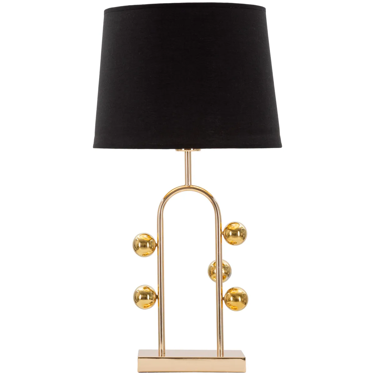 Lampade Da Tavolo > Dmora Lampada da Tavolo oro Nero Necessaria 1 Lampadina Attacco e27, Paralume - Babarora Nero, Oro