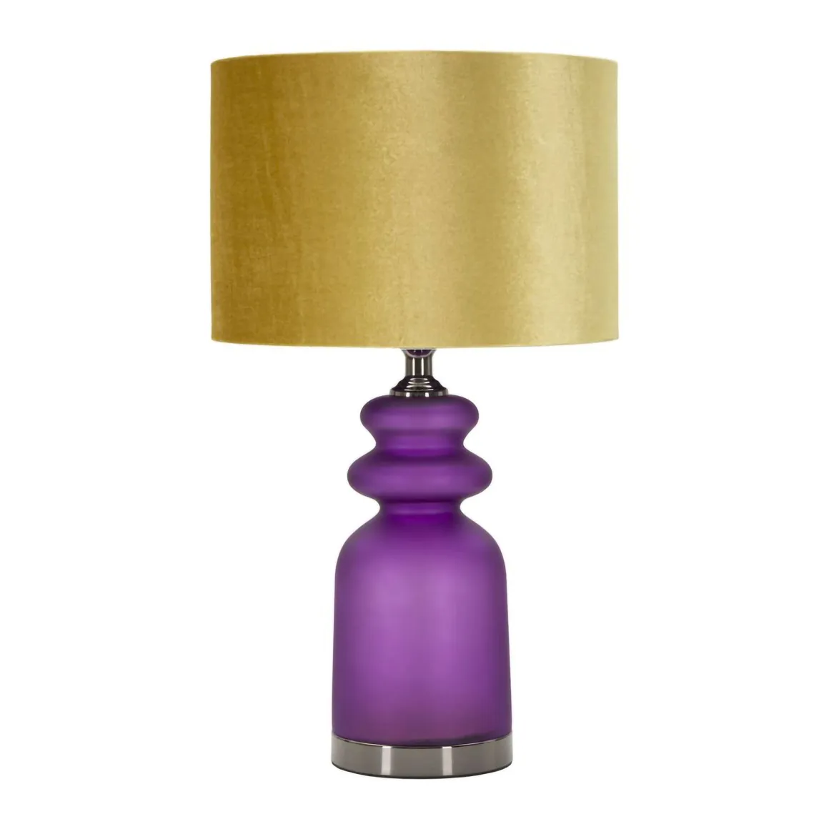 Lampada da tavolo Pescaia, 33x33 h58 cm, Viola e Oro