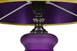 Lampada da tavolo Pescaia, 33x33 h58 cm, Viola e Oro