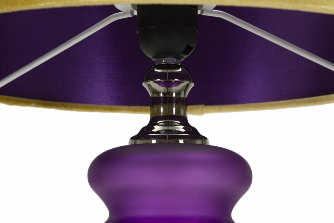 Lampada da tavolo Pescaia, 33x33 h58 cm, Viola e Oro