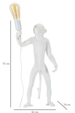 Lampade Da Tavolo > Dmora Lampada da tavolo Piet, 26x34 h55 cm, Bianco
