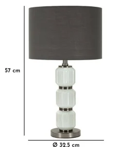 Lampada da tavolo Presolana, 33x33 h57 cm, Bianco e Grigio