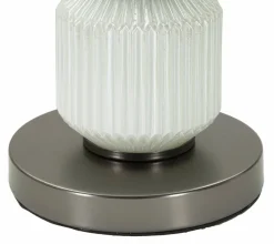 Lampada da tavolo Presolana, 33x33 h57 cm, Bianco e Grigio