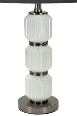 Lampada da tavolo Presolana, 33x33 h57 cm, Bianco e Grigio