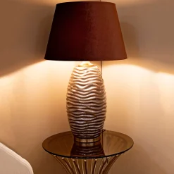 Lampada da Tavolo Rame Marrone Necessaria 1 Lampadina Attacco e27, Paralume - Arita