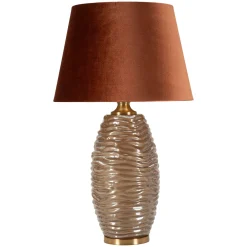 Lampada da Tavolo Rame Marrone Necessaria 1 Lampadina Attacco e27, Paralume - Arita