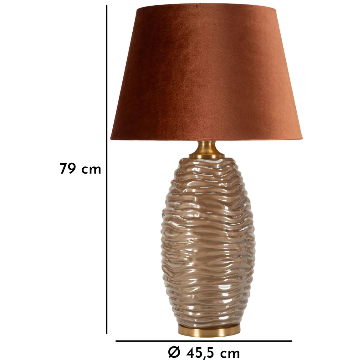 Lampada da Tavolo Rame Marrone Necessaria 1 Lampadina Attacco e27, Paralume - Arita