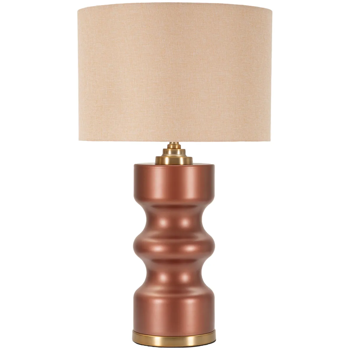 Lampade Da Tavolo > Dmora Lampada da Tavolo Rosa Marrone Necessaria 1 Lampadina Attacco e27, Paralume - Dabame Marrone, Rosa