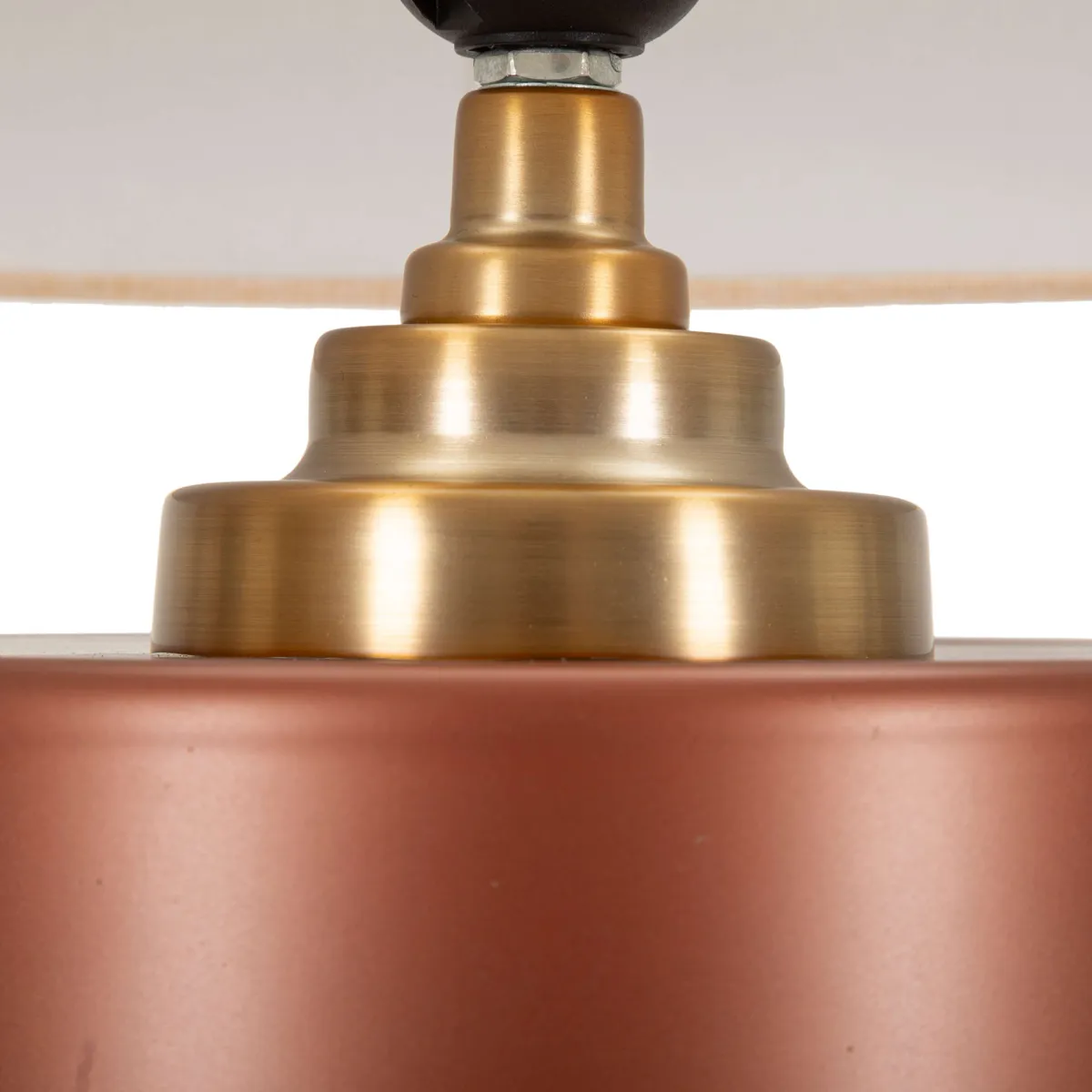 Lampade Da Tavolo > Dmora Lampada da Tavolo Rosa Marrone Necessaria 1 Lampadina Attacco e27, Paralume - Dabame Marrone, Rosa